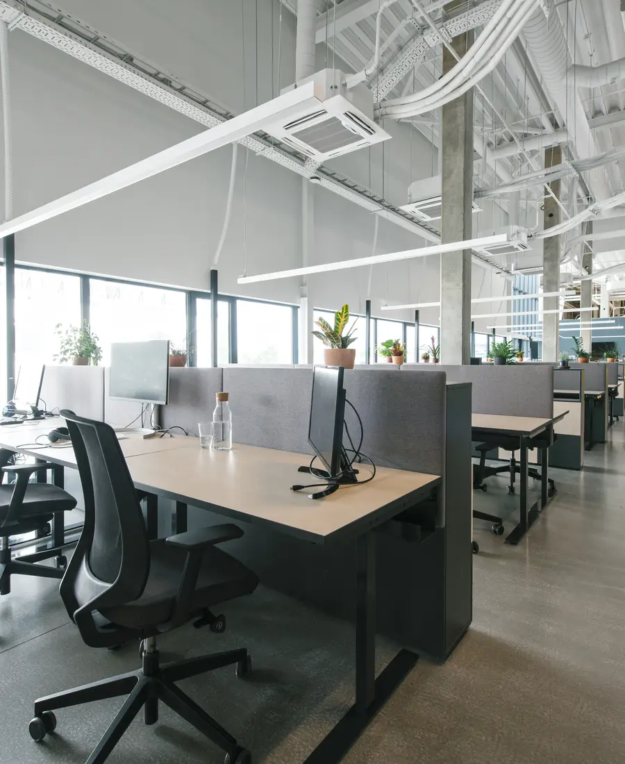 Modern open-plan office interior with professional furniture installation by Oracle Installation, Charlotte NC
