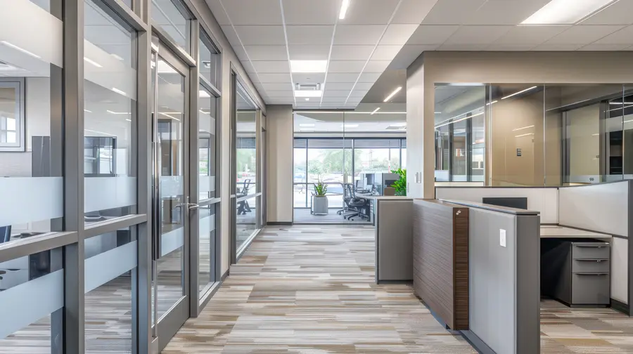 Commercial office furniture systems ready for installation