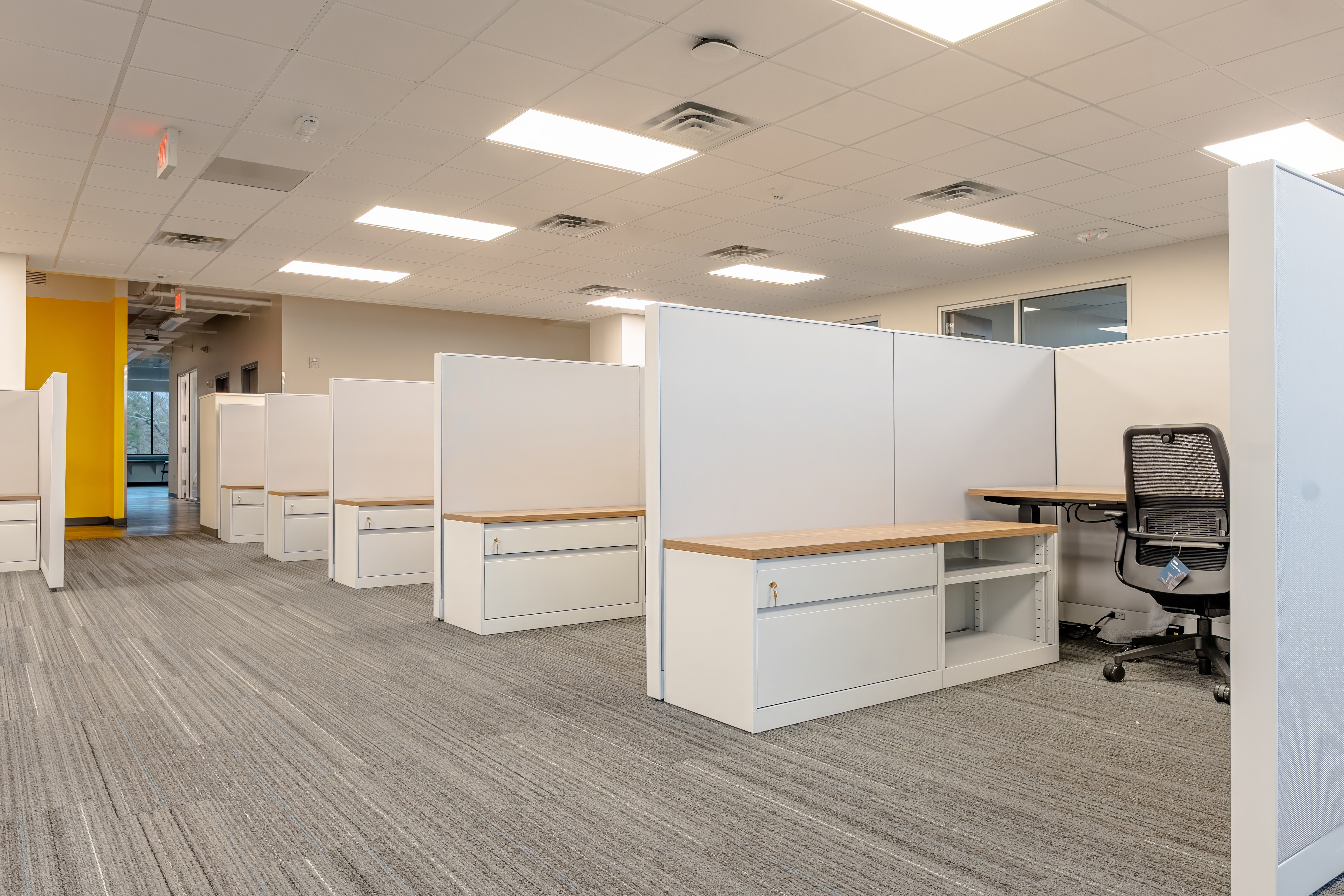 Greenville office installation with finished workspace layout