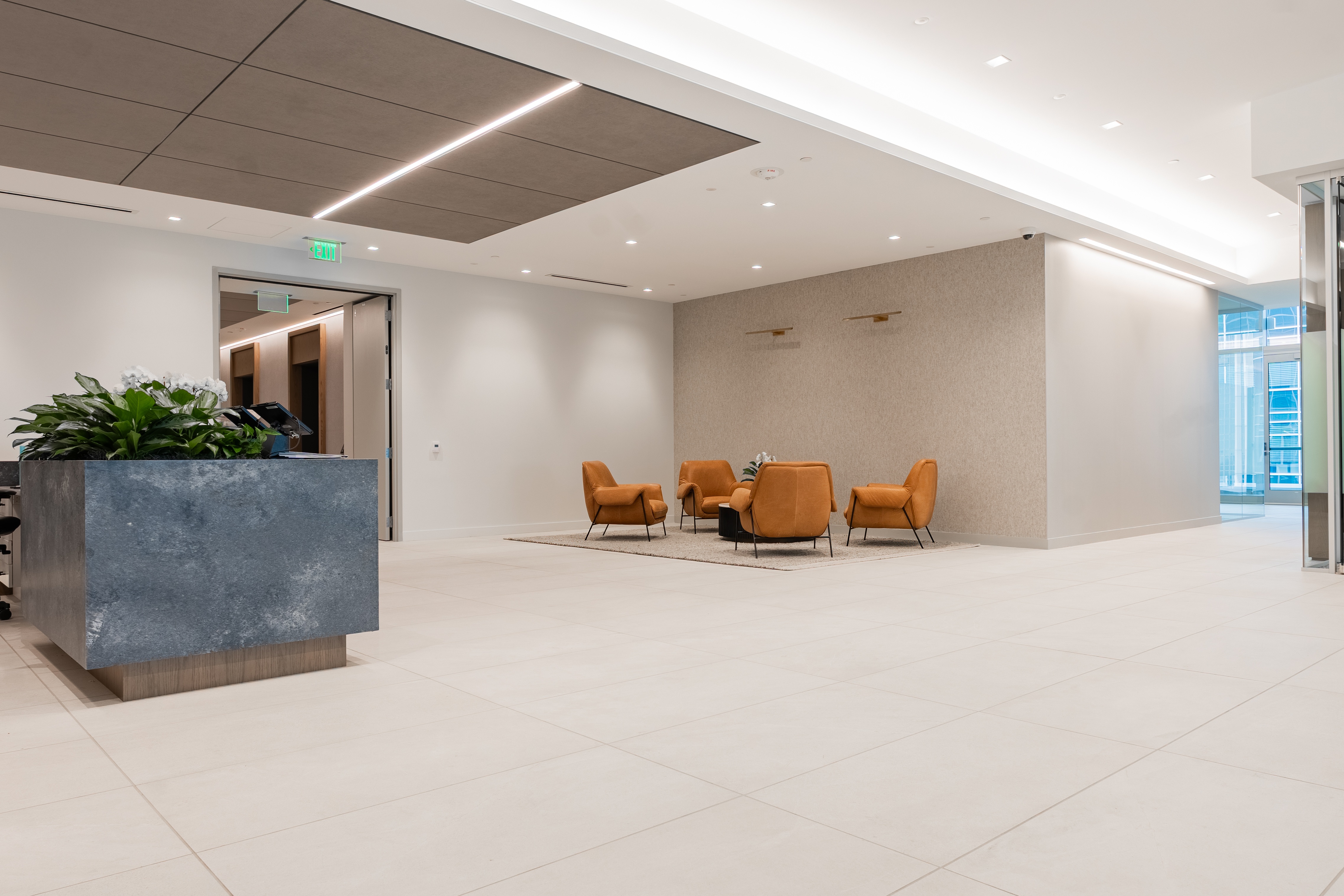 Installed law firm office furniture and private workspace