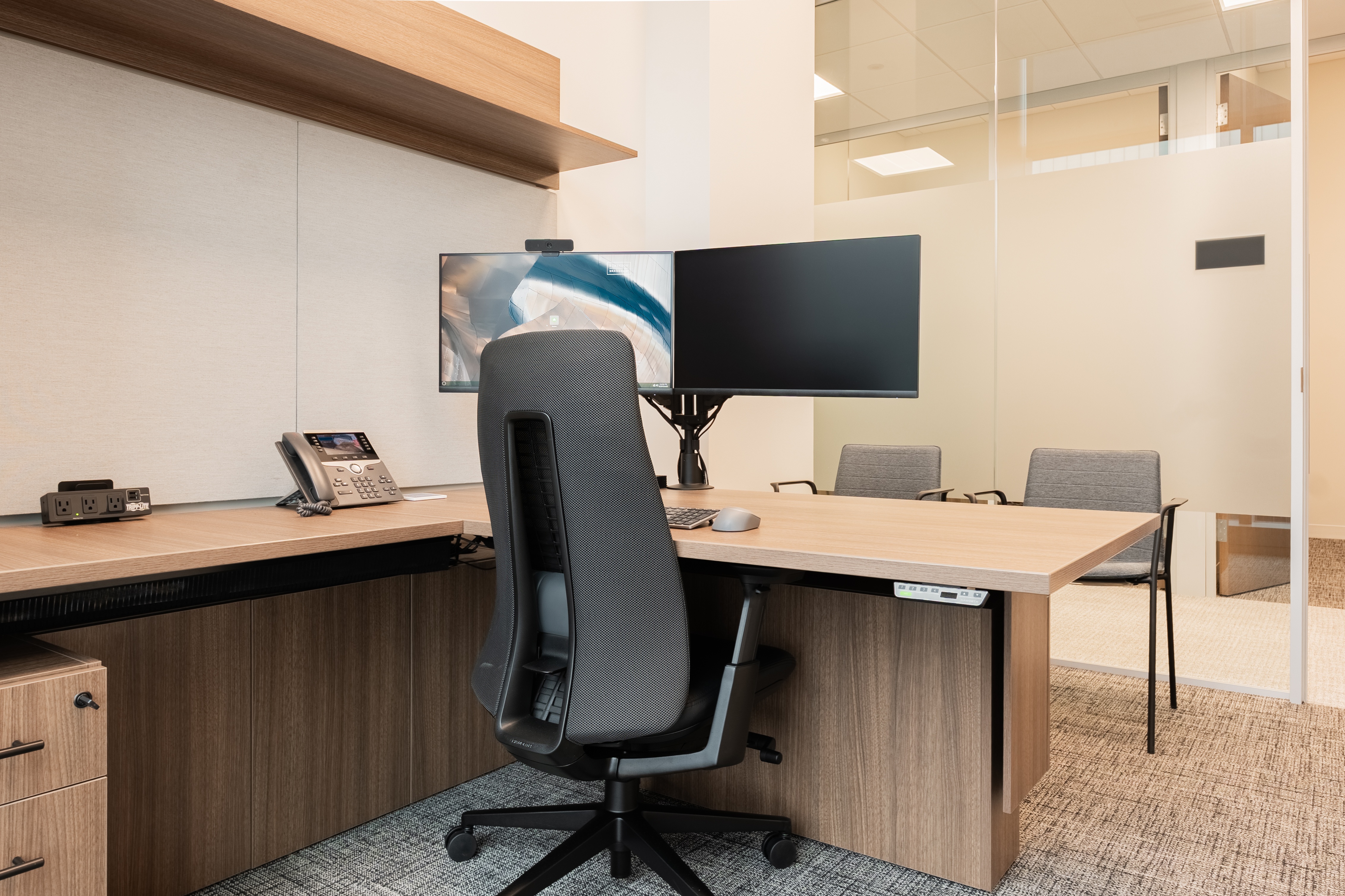 Conference and private office furniture installation detail