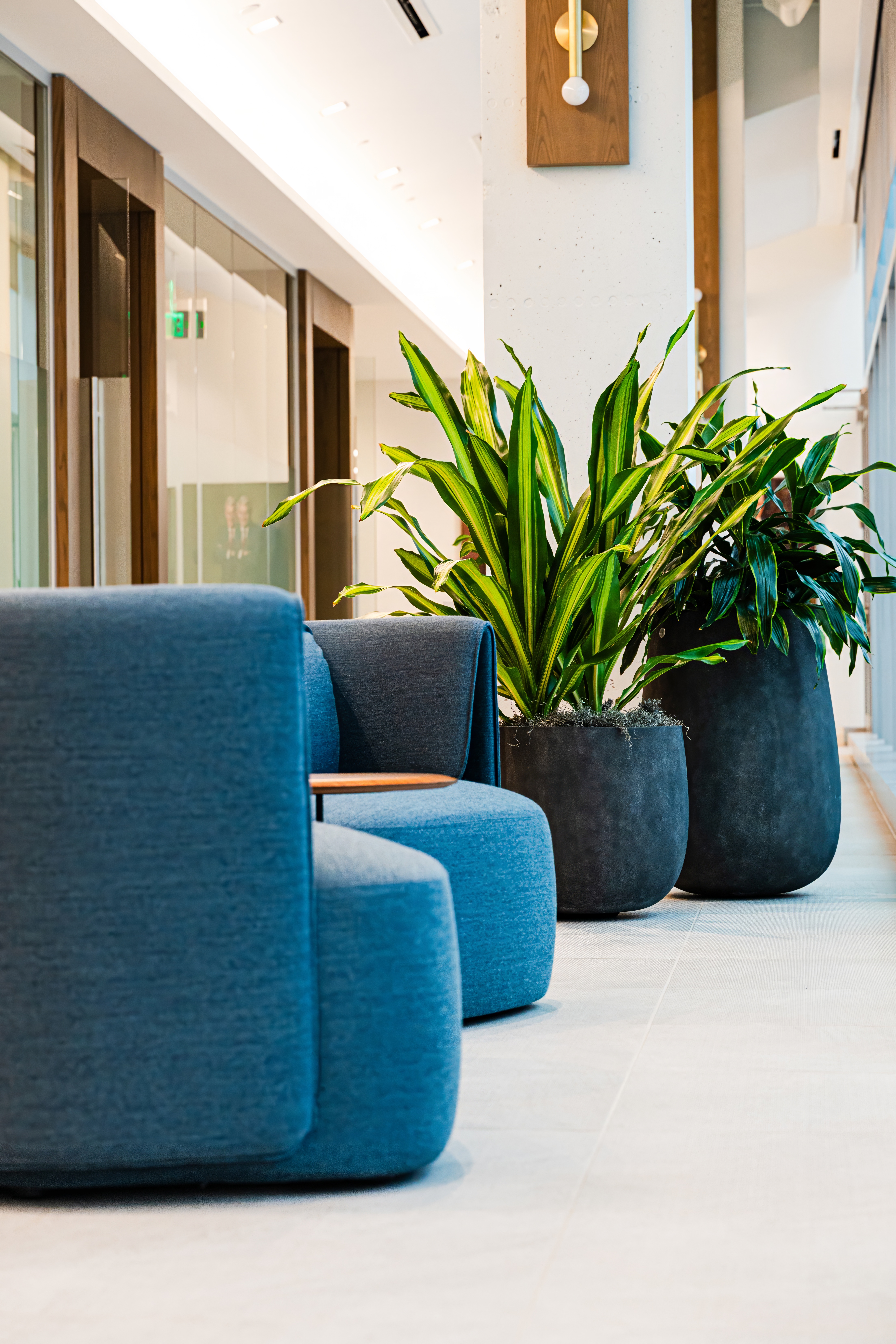 Finished law firm office furniture installation closeup