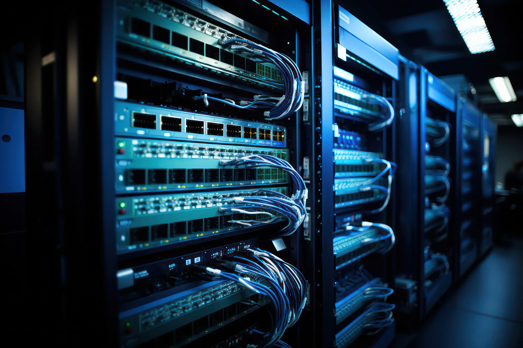 Structured cabling and low-voltage installation in a commercial office